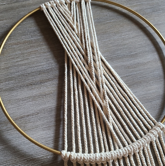 Macrame Geometric Wall Decor Hanging Hoop - Picture 2 of 7